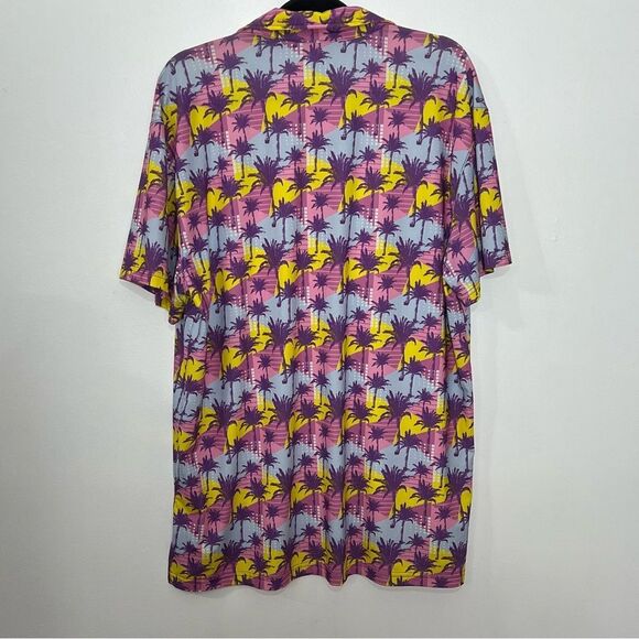 Tropical Bros Pink and Yellow Palm Tree Casual Men's Golf Shirt --‎ XL - Picture 8 of 11